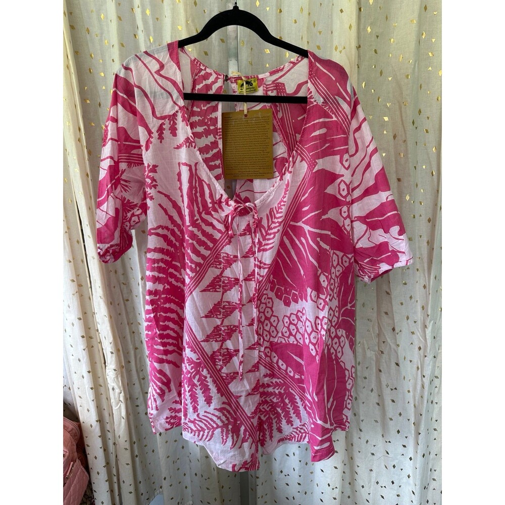 NWT Kealopiko Women's 2026 Pink Hālanalana Land Sea Hawaiian Romper Playsuit M - Picture 2 of 3